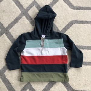 Gymboree rugby shirt with hood. 18-24 months.